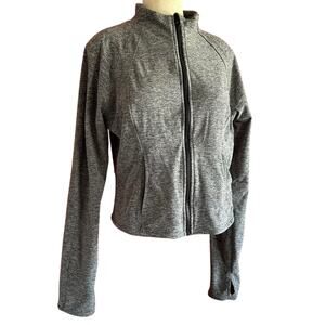 Womens Jacket Size Medium Grey Workout Gym Outdoors Travel Packable Sporty
